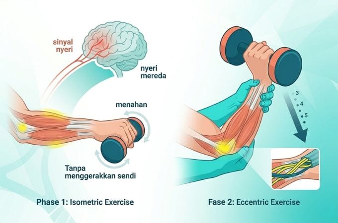 3. Fase Pemulihan dengan Latihan Isometrik dan Eksentrik